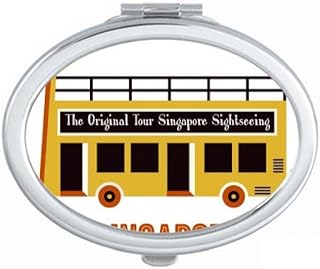 Singapore Sightseeing Shuttle Bus Mirror Portable Fold Hand Makeup Double Side Glasses