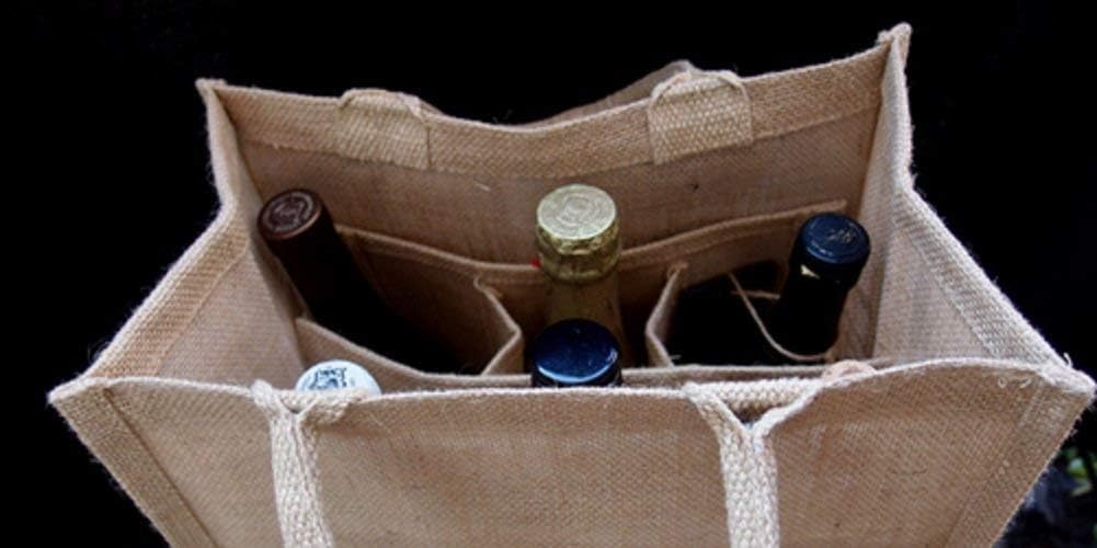 Six Bottle Wine Gift Tote Bags, Size 8" x 12" x 14" image 2