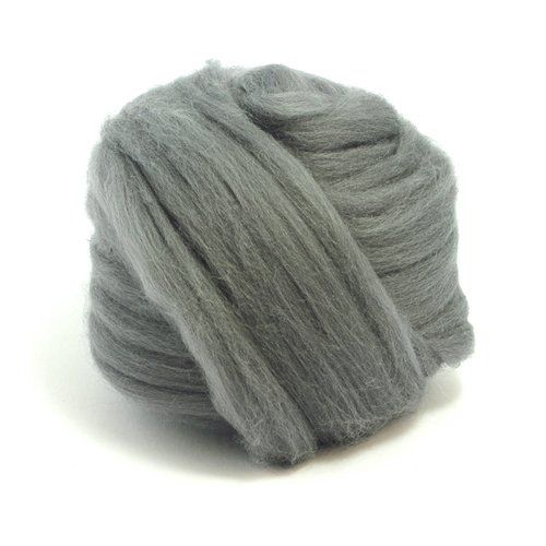 CyberloxShop100g Dyed Merino Wool Top Roving Granite Grey Dreads 64's for Felting Spinning