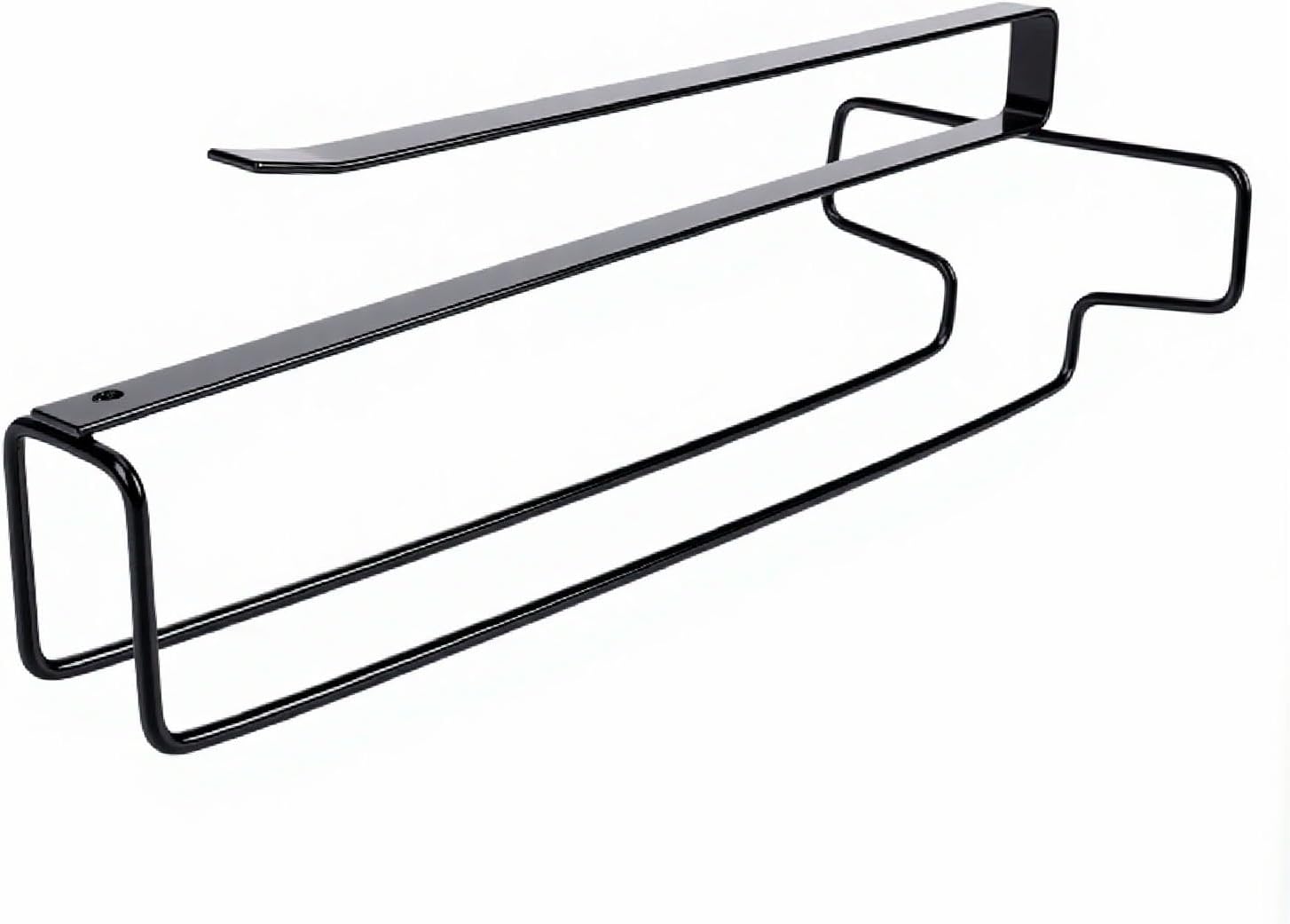 Karlak Wine Glass Holder Sturdy Carbon Steel Hanging Rack No Drill Installation for Kitchen and Wine Cabinet 10cm Opening (8 Pack)