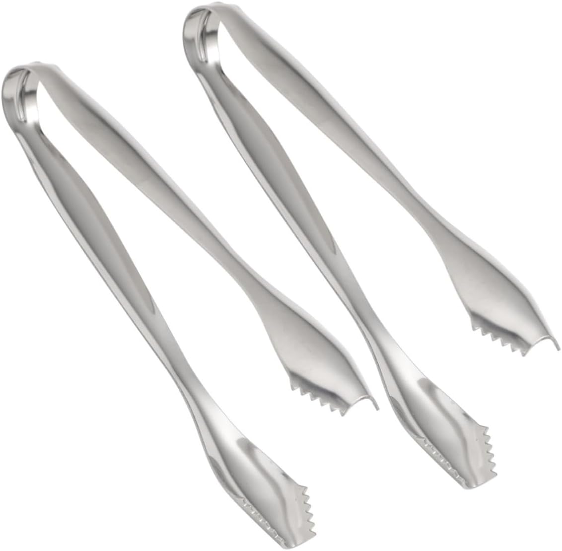 2pcs Ice Tong Sugar Cube Tongs Stainless Steel Ice Cube Clip Multi-use Food Serving Tool