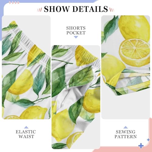 Pajama Bottoms, Pajamas Long Pant Fruit Lemon Watercolor Lounge Wear Casual Sleep Pants Soft Pjs Sleepwear4