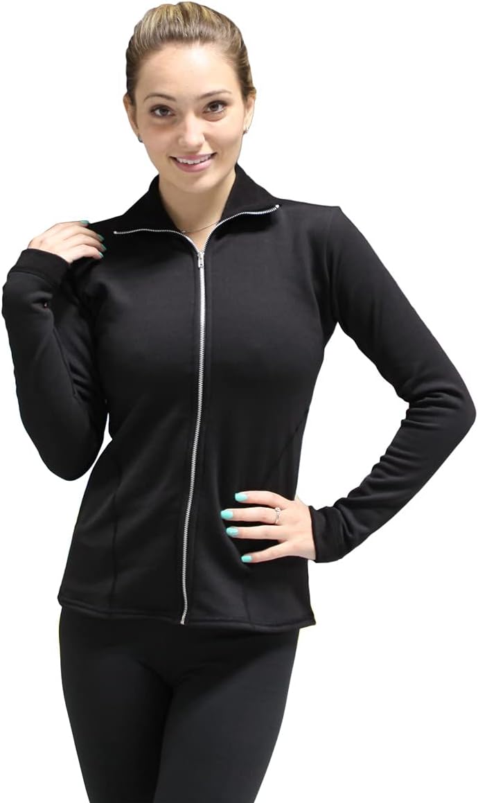 Kami-So Polartec Figure Skating Jacket (Child Medium, Biellmann Spin, Silver)