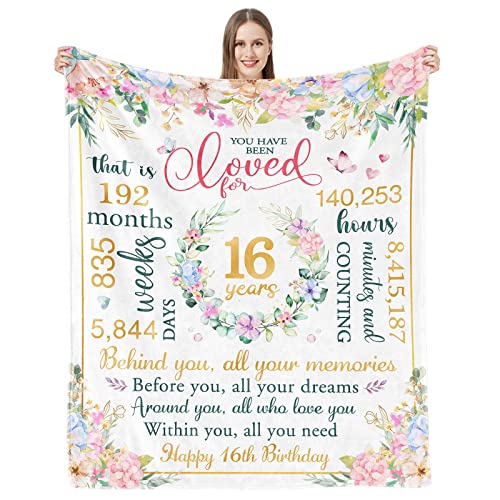 Restlusk 16Th Birthday Gifts For Girls Sweet 16 Gifts For Girls For 16 Year Old Girl Happy Sixteen Birthday Decorations For Teen Girls Unique Birthday Gifts For 16 Year Old Teenage Girl Blanket #TOP2