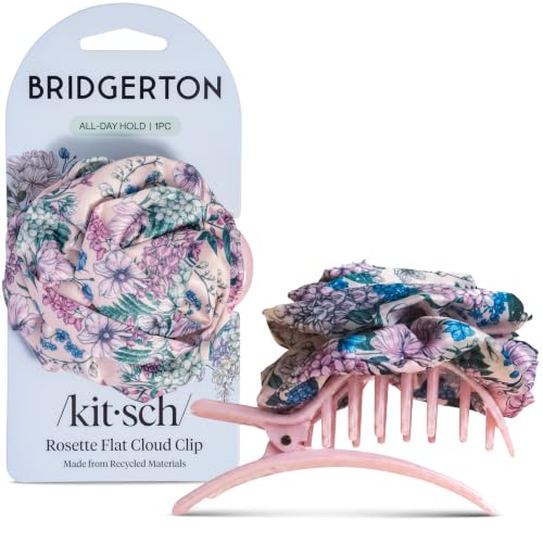 Bridgerton x Kitsch Medium Satin Rosette Flat Hair Clips for Women