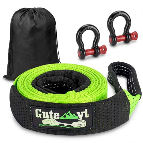 Zynaxir 8 Ton Tow Rope High Strength Car Tow Rope 5m Heavy Duty Tow Rope with 2 Reinforced Hooks Storage Bag Winch rope for Off Road Emergencies