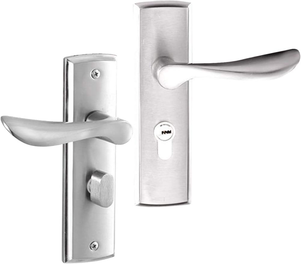 Internal Door Handle Set Lever Door Handle Locks Lockset Bedroom Privacy Dual Latch with 3 Keys