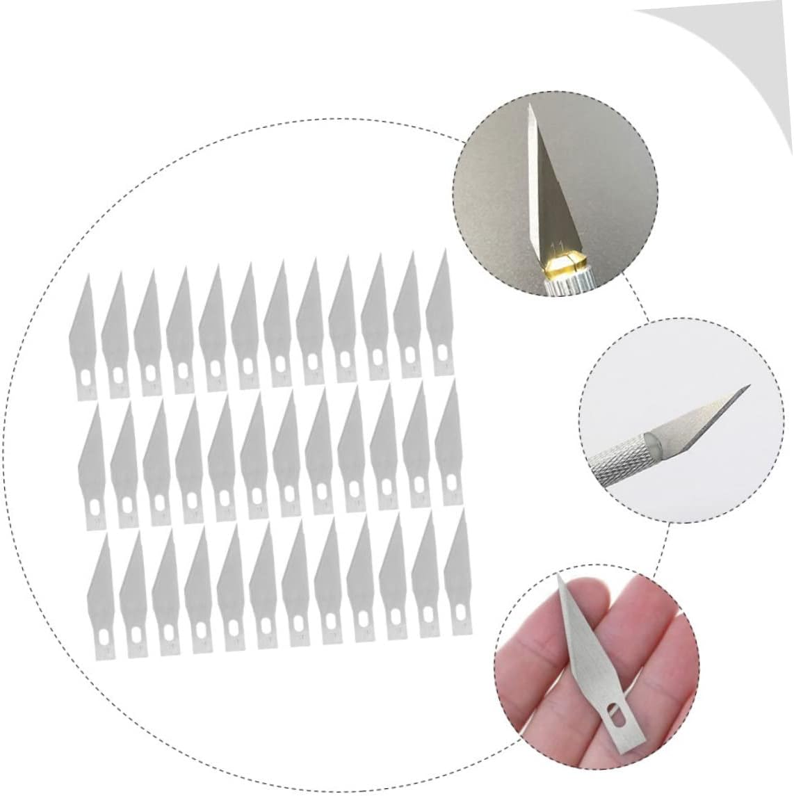 SHINEOFI 1 box Replacement Craft Cutting Blades Steel Carving Cutter Blades for Modeling Lightweight Durable Hobby Knife for Paper Crafting