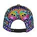 Fashionable Baseball Cap Dad Cap for Men and Women, Psychedelic Skull Sun and Moon Neon Art Adjustable Breathable Golf Cap Outwear