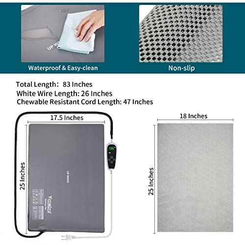 Yimobra Heated Bath Mat For Bathroom Rugs To Dry, Adjustable Temperature And Time To Drying Rug,Waterproof And Non-Slip Bottom,Built-In Temperature Sensor 80-130 ℉ Overheating Protection For Bath Mats #TOP3