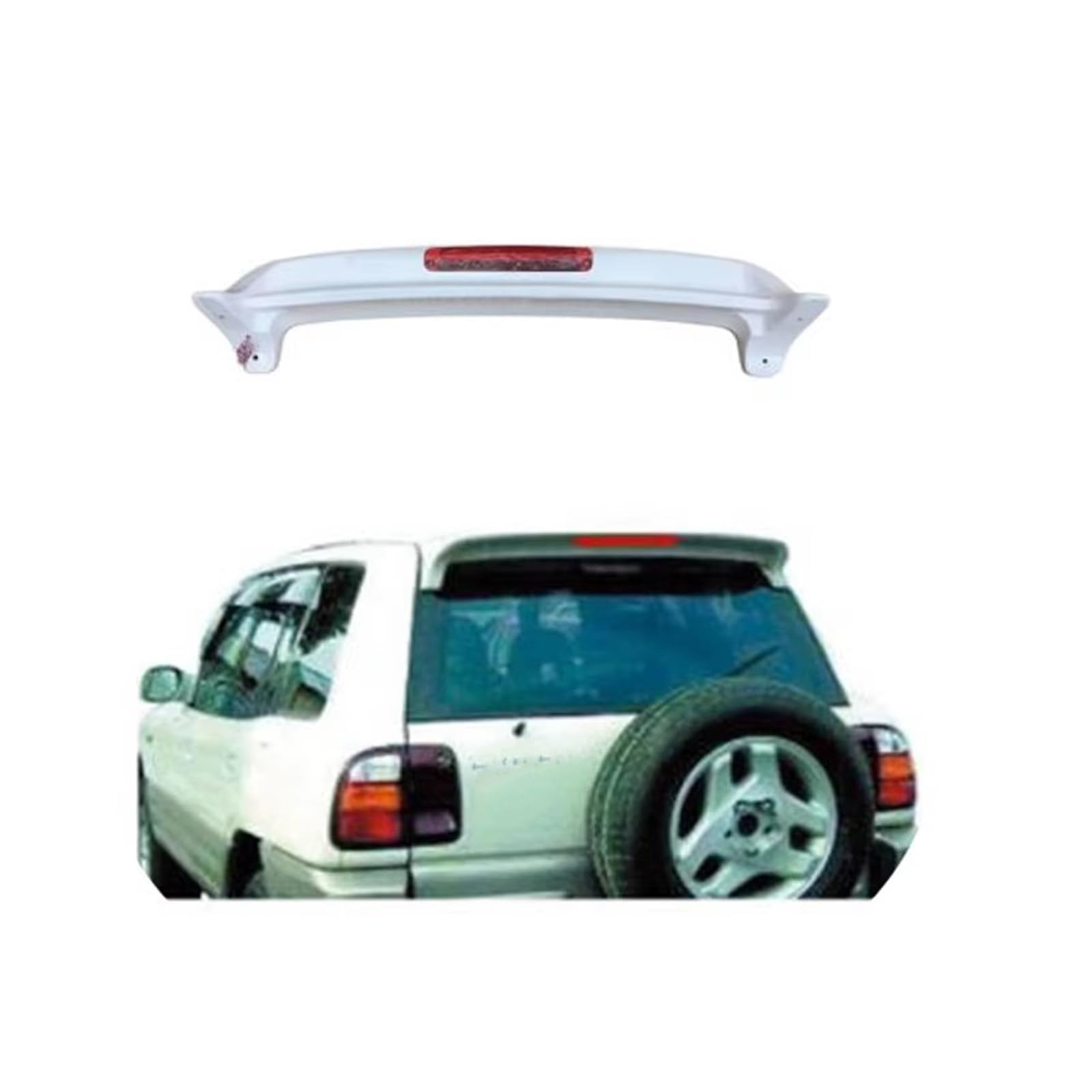 Roof Spoiler For Toyota For Rav4 For RAV-4 1994-1998 Spoiler WDKL ABS Plastic Material Car Rear Wing Color Rear Spoiler Auto Rear Spoiler Wing Spoiler Wing(White)