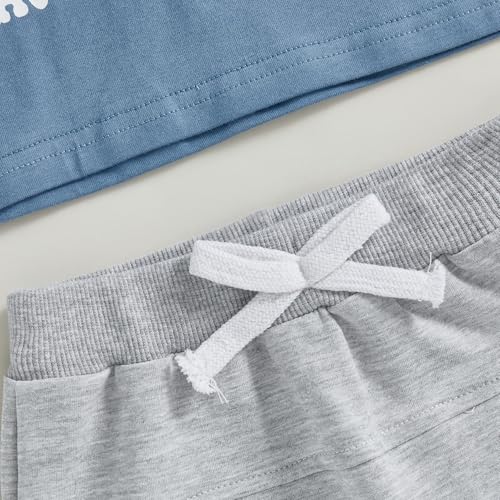 WZTYYDS Toddler Baby Boy Summer Clothes Set Truck Letter Print Crew Neck Short Sleeve T-Shirts Shorts 2Pcs Outfits4