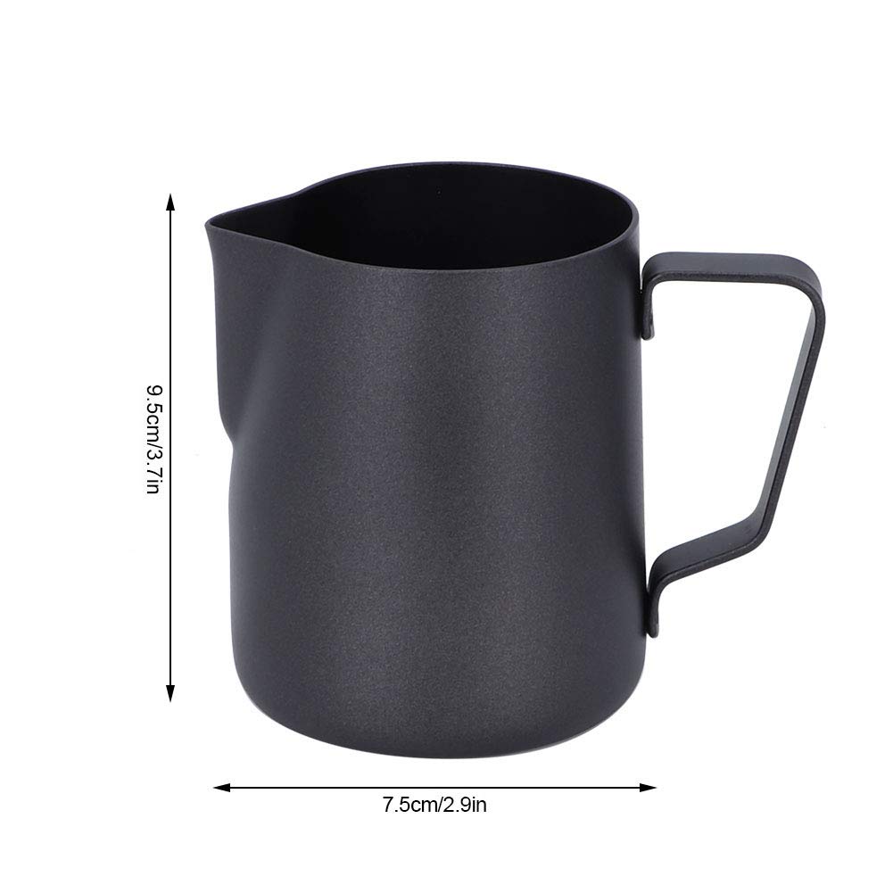 Milchkännchen aus Edelstahl 350 ml robust langlebig Milchaufschäumkännchen wärmebeschichteter Milchdampfkrug für Café Restaurant Bar,