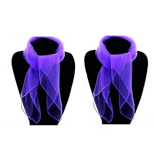 1950s Square Chiffon Scarf Sheer Square Neck Head Scarfs for Women,Christmas Scaves Gifts for Your Mom,Sister,Friend（2Pack） (70cm, light puple)