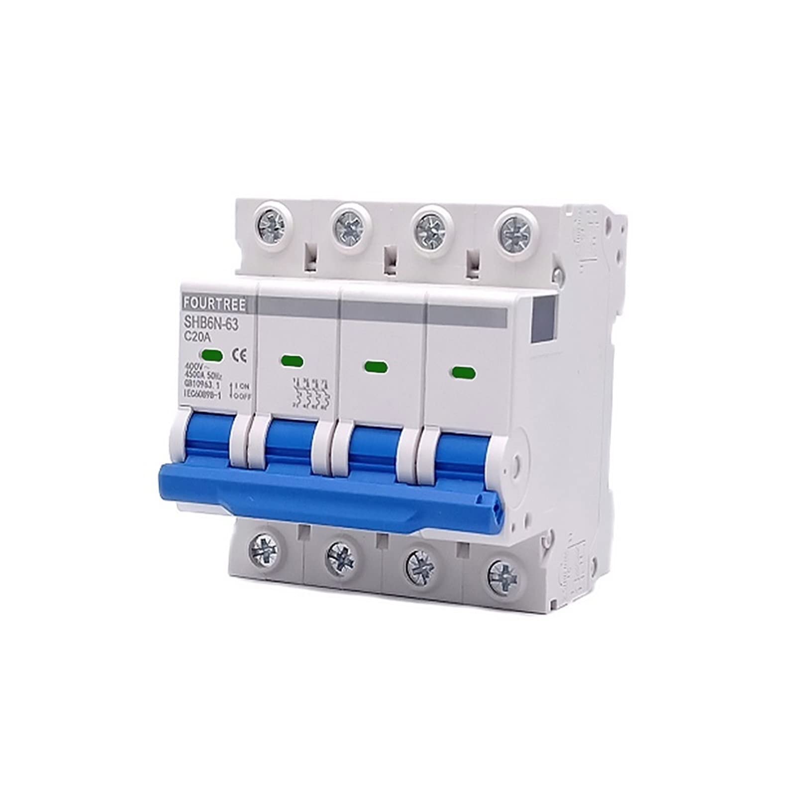 GVBAEPIEO 1Pcs 4 Pole Din Rail 400V~ Mini Circuit Breaker Household Air Switch Distribution Box Mechanical Equipment(32a)