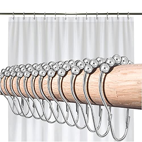 Liba 72" W X 72" H White Shower Curtain Liner And (12) Rings - Peva Heavy Duty Liner, Waterproof, Odorless With Rustproof Stainless Steel Nickel Chrome Plated Rings #TOP28