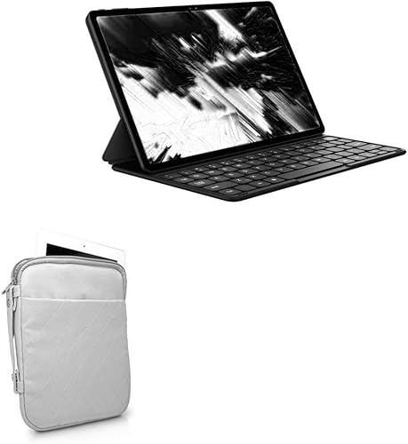BoxWave Funda compatible con Chuwi HiPad Max - Bolsa de transporte acolchada, funda de piel sintética suave con diseño de diamante - gris frío