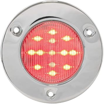 Grand General 76930 Marker Light 2" Red/Clear LED with S.S.Holder and Pigtail, 1 Pack