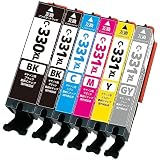 Canon キャノン BCI-331XL (BK/C/M/Y/GY) ＋ BCI-330XLBK (ブラック) 【6色マルチパック】【全色大容量】最新 互換 インクカートリッジ 331 330 インク 331+33/6MP 純正と併用可能 (対応機種: PIXUS - TS8530 8630 8730 8830)STAR JET製