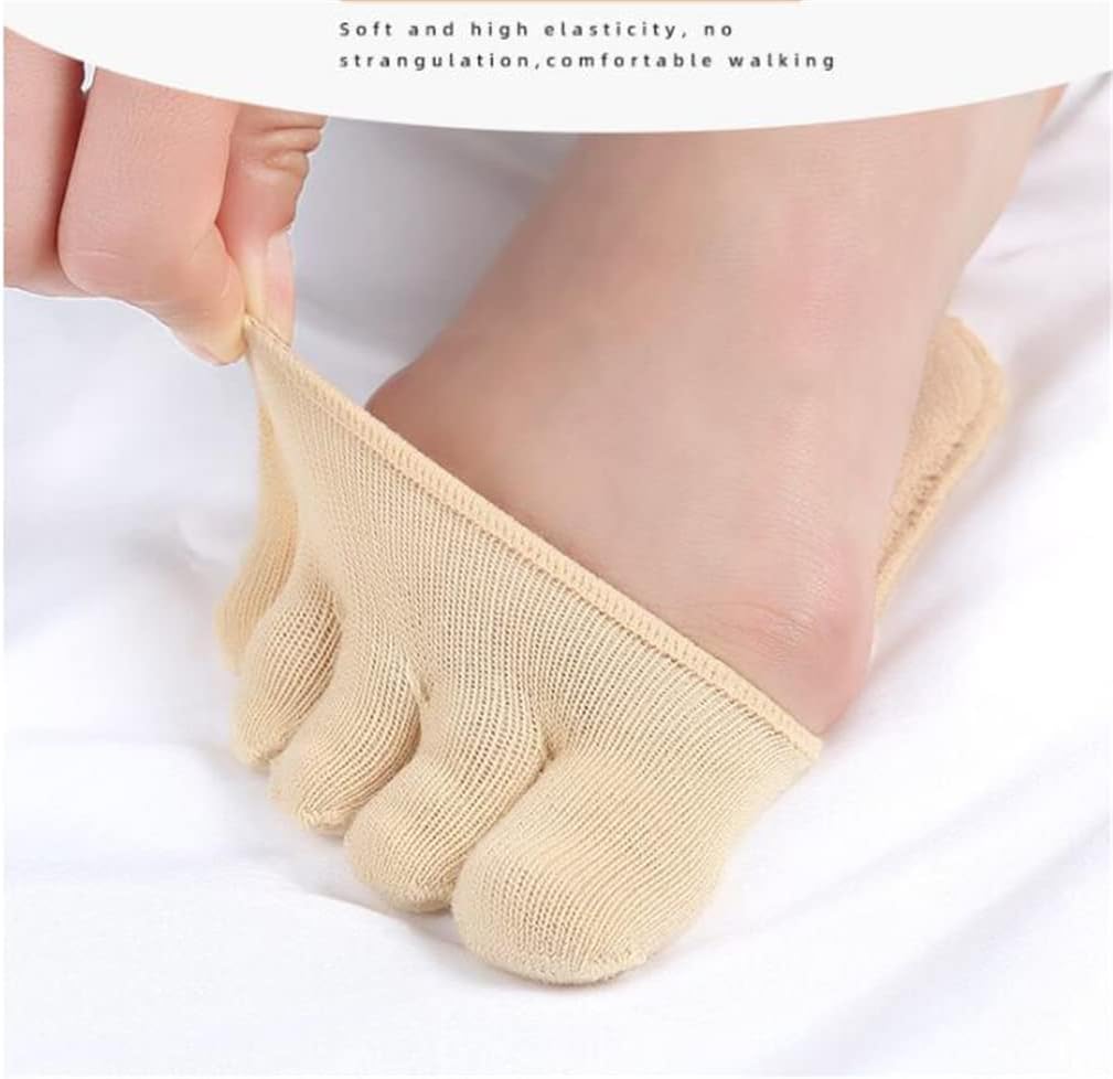 Toe Topper Socks for Women No Show Five Finger Half Palm Socks Non-Slip for High Heels, Relieve Pain Blister