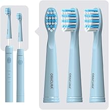 ORACURA® Sonic Electric Toothbrush Heads for SB100 & SB200 (Blue, Pack of 3) – Soft DuPont Bristles, Flexible Design, Prevents Tooth Abrasion, Thorough Cleaning
