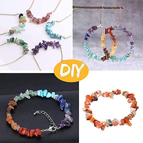 Jewellery Making KitCHB Crystal Beads Natural Stone for Jewellery Making Kit Jewellery Making Tools15 Colors Gemstone Beads DIY Ring Earring Necklace Bracelet Wire (Beads Making Kit)