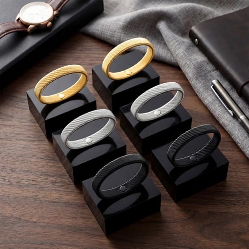 YiYiLiang Lot de 6 porte-jarretelles antidérapantes pour adultes et femmes - Porte-manches en métal extensible - Brassards de chemise élastiques - Accessoires de maintien de vêtements (argent, noir – vue 6
