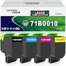 Compatible Toner Cartridge Replacement for Lexmark 71B0010 71B10K0 71B10C0 71B10M0 71B10Y0 High Yield for Lexmark CS317 CS417 CS317dn CX317dn CS417dn CX417de CX317 4 Pack-BMCY