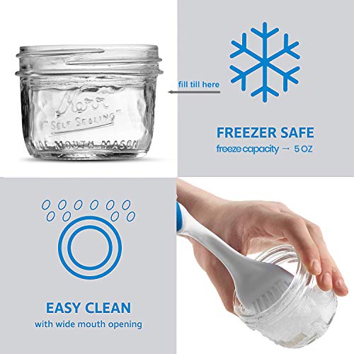 Sewanta Wide Mouth Mason Jar 8 Oz [12 Pack] Kerr Wide Mouth Mason Jars With Airtight Lids And Bands - For Canning, Fermenting, Pickling, Freezing - Glass Jar, Microwave & Dishwasher Safe Jar Opener #TOP3