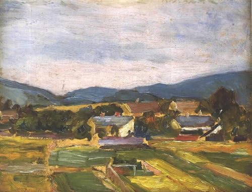 Peinture Pour Décoration Salon Egon Schiele Toile Paysage Basse-Autriche Contre Murs Vides