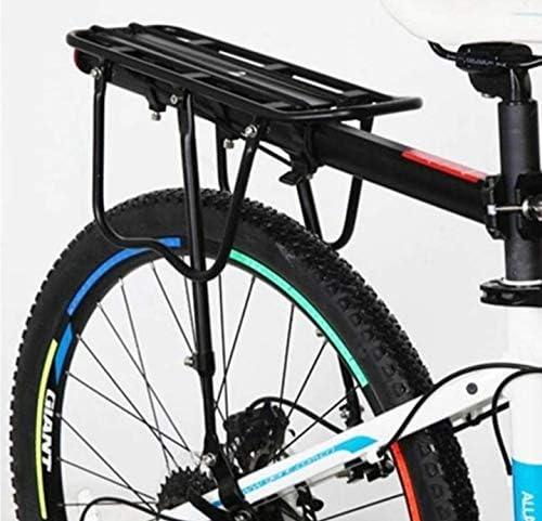 FCCRACING Aluminum Bicycle Rear Rack - Quick Release Adjustable Luggage Carrier with Safety Reflector | Fits Mountain, Road, Electric Bikes, Black Pannier Rack