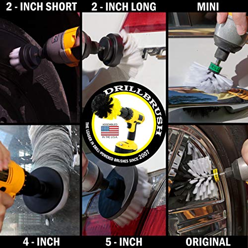 Drill Brush – Ultimate Car Wash Kit - Cleaning Supplies – Car Carpet - Truck Accessories - Wheel Brush - Motorcycle Accessories - Car Mats - Spin Brush - Interior Leather, Vinyl, Upholstery, Fabric #TOP1