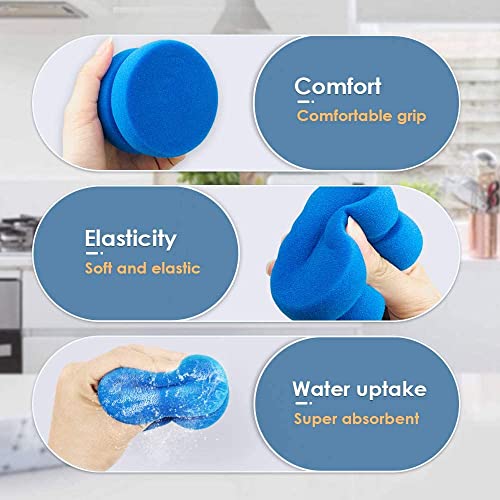 Paint Sponge Applicator,Circular Painting Sponges Blue And Black Round Painting Sponges For Painting, Crafts, Kitchen,Car Waxing,3.15 Inch X 1.9 Inch(4 Pack) #TOP2