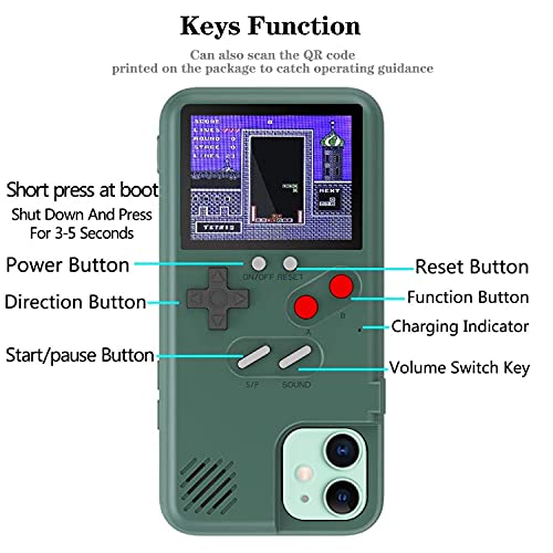 Autbye Gameboy Phone Cases, Retro 3D Gameboy Case For Iphone With 36 Small Games, Color Display Shockproof Video Game Phone Case, Phone Protective Case (For Iphone 11, Green) #TOP3