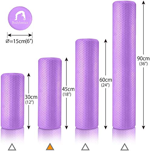 Image of Bodylastics Foam Roller (45 x 15 cms) for Deep Tissue Massage, Relief from Sore Muscles Pain, Pre & Post Exercise Fitness Workout Sessions