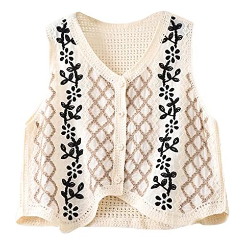 URTERYSER Women's Crochet Knit Sweater Vest Cover