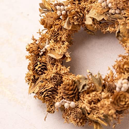 Marco Paul Scented Christmas wreath christmas door decorations with Pine Cones, Berries Hanging Door Wall Christmas Ornaments Xmas Outdoor Indoor Winter Christmas 24cm autumn wreath Orange