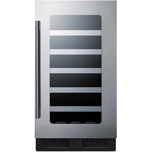Summit CL18WC 18” Built-In Wine Cellar, Stainless Steel & Glass - CL18WC