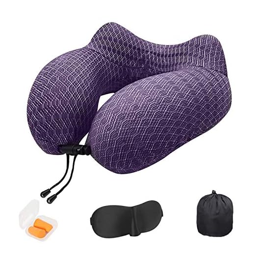 Almohada de Viaje para el Cuello, Almohadas para el Cuello para Viajar Morado a3 Large