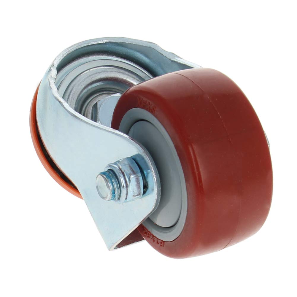 MroMax 4 Pz 63.5mm Ruote Ruote Dia 110Kg Poliuretano PU Ruote Ruote M10 Filettatura Vite Ferro Freno Bloccaggio Industriale per Carrello