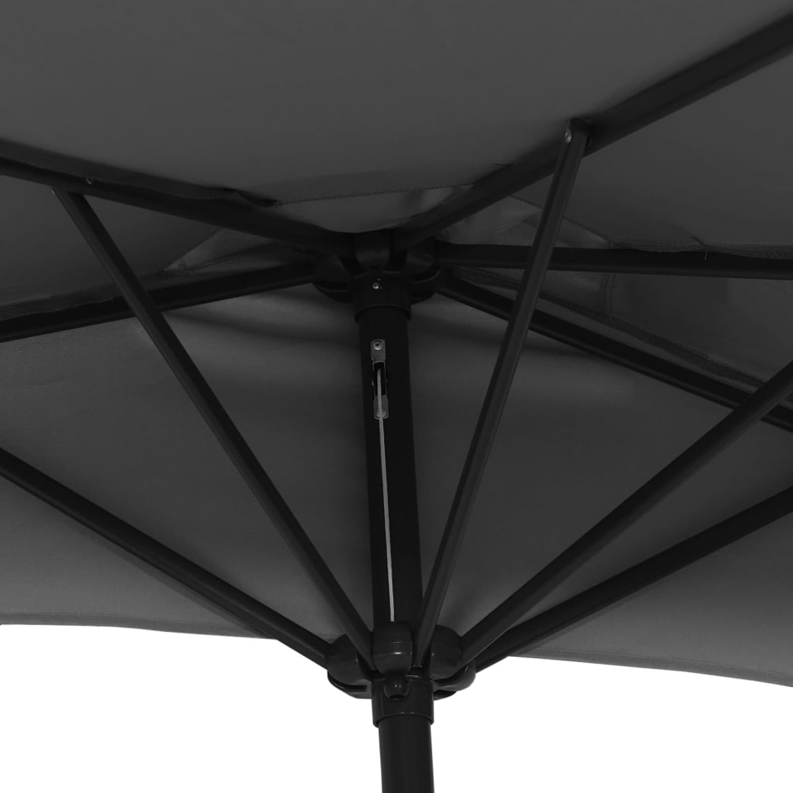 Homgoday Sombrilla de balcón semicircular Palo Aluminio Gris 270x144 cm Sombrilla de Jardín,Protección UV Sombrilla Jardín Grande Orientable Jardín Parasol Balcón