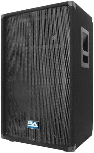 Seismic Audio - SA-15T-PKG21 - Pair of 15 PA/DJ Speakers with Two 25' Speaker Cables - 15 Inch PA Speaker and Cables Bundle
