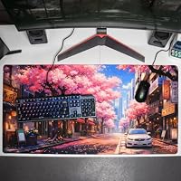 Tilt Gaming Mauspad 1000x500 mm - 4 mm rutschfeste Schreibtischunterlage Groß - Speed-Oberfläche & HD-Druck - Maschinenwaschbar Mousepad XXL für Gaming und Büro - Sakura City Desk Mat – Ansicht 9