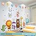 Cartoon Wandaufkleber Kinderzimmer Babyaufkleber dekorative Tapete wasserdichte selbstklebende 3D-Stereo-Tiere beginnen Schulzug (neue Auferlegung) _Extra groß