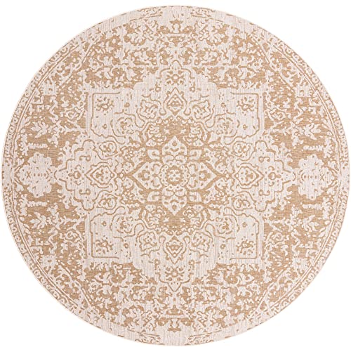 Jill Zarin Jill Zarin Outdoor Collection Area Rug - Dubai (10' 8" Round, Beige/Brown) by Unique Loom - Used condition - Image 2