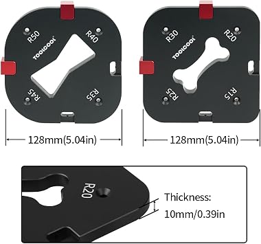 TOOLCOOL Router Corner Radius Template Router Radius Jig Aluminum Alloy Corner Routing Guide Set Use with Router Table Trim Router or Handheld Router
