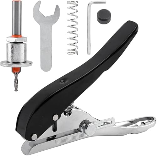 Miniatura 9 de Juego de perforadores de tapa de tornillo de alta resistencia de 0.315 in con taladro avellanado y llave, de mano para tarjetas de PVC de papel