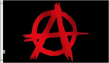 rhungift Anarchy Flag 3x5 Ft Outdoor Large For Anarchists cause, Moderate-Outdoor Both Sides Heavy 100D Polyester,Canvas Header and Double Stitched -Arnachism Movement Flags