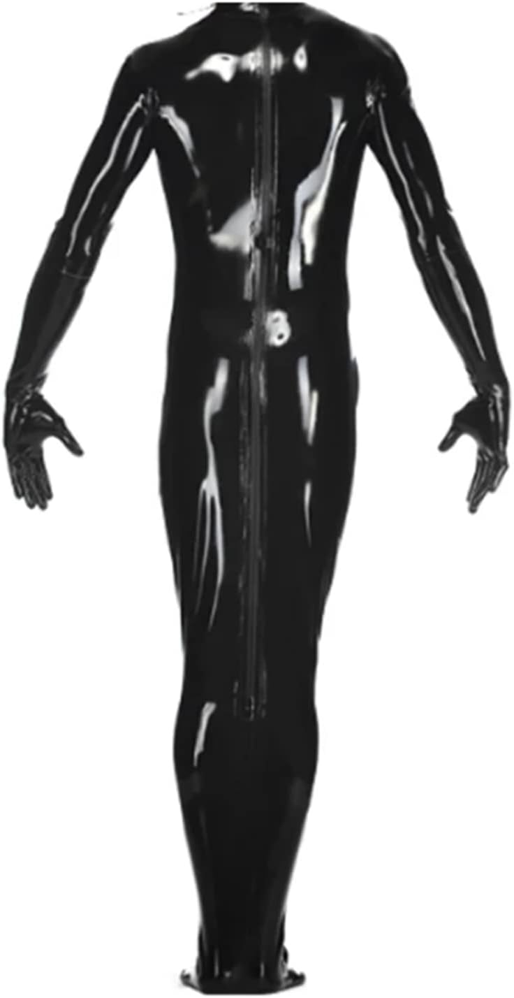 Black Latex Sleeping Bag Body Bag Crotch and Back Zipper Rubber Tight Sleep Sack