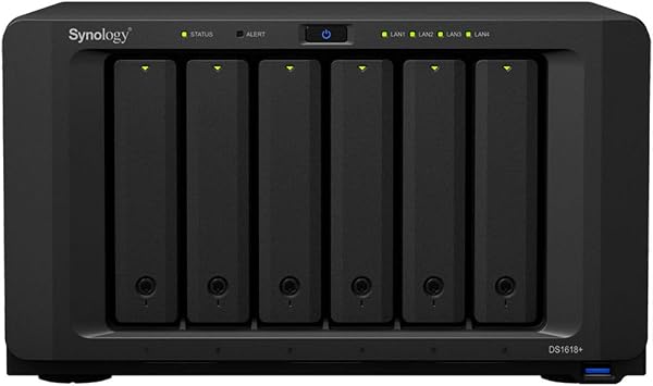 Synology DiskStation DS1618+ NAS Server for Business with Intel 2.1GHz CPU, 16GB Memory, 1TB SSD, 8TB HDD, DSM Operating System, iSCSI Target Ready
